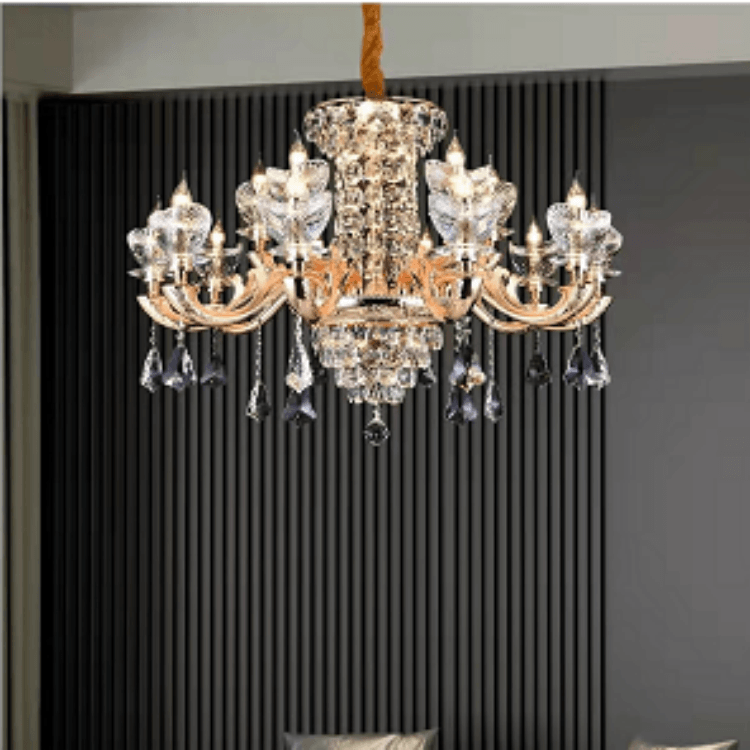 Living Room Villa Indoor Luxury Decoration Candles Crystal Lamp Chandelier