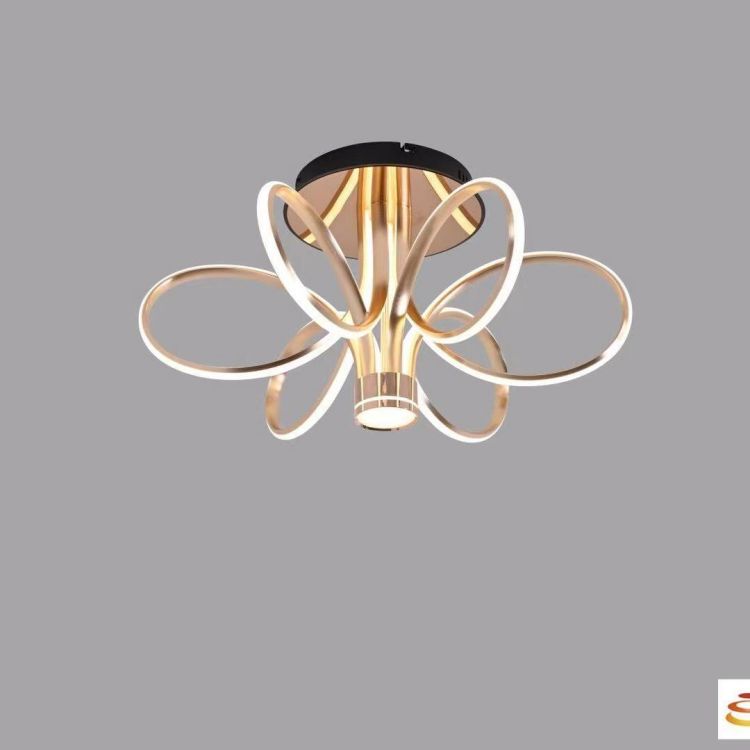 Six Petals Flower Shaped Lines Simple Ceiling Lamp