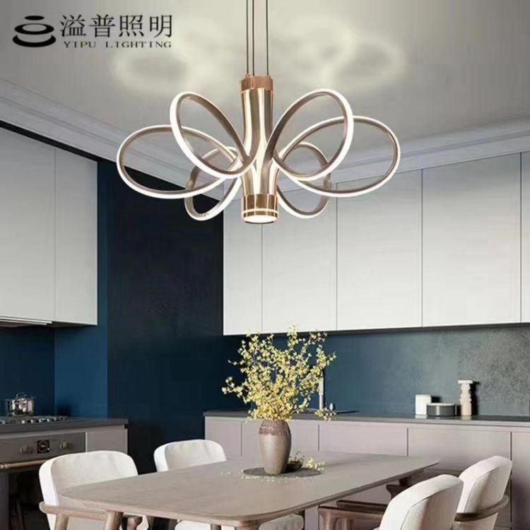 Six Petals Flower Simple Lines Living Room Bedroom Chandelier