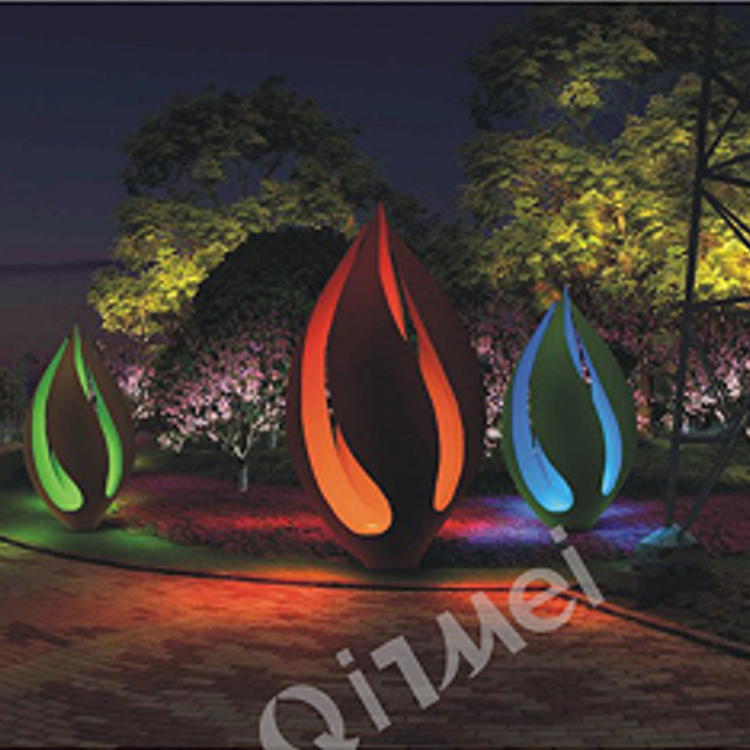 Tricolor Leaf Shape Cultural Tourism Lighting Sketch Lanscape Lamp