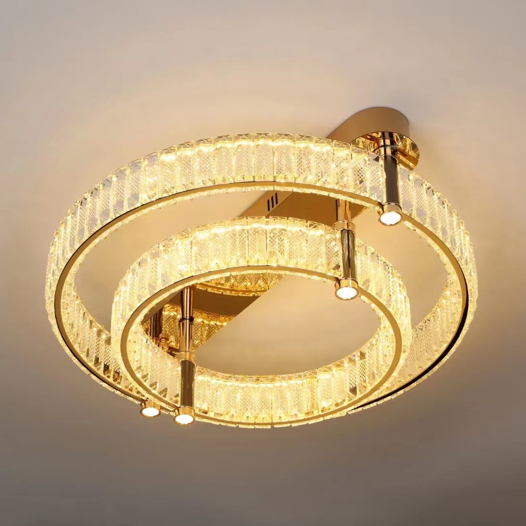 Atmosphere high-grade new ring crystal ceiling lamp