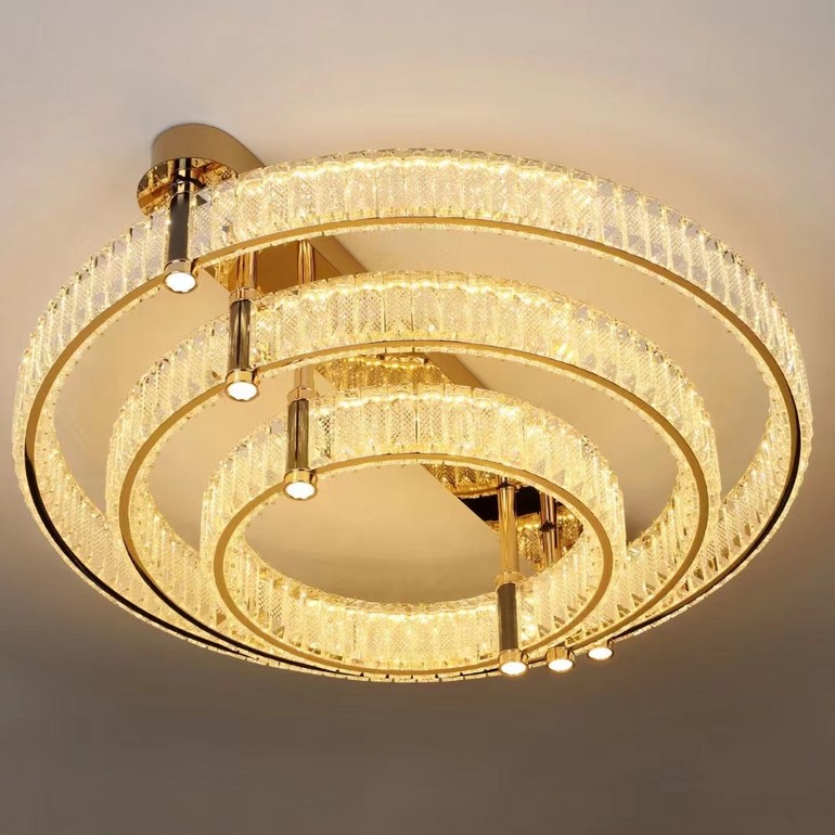 Atmosphere high-grade new ring crystal ceiling lamp