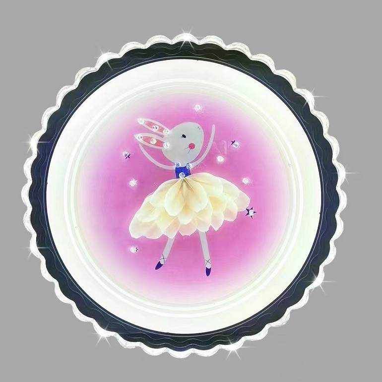 Circular net red cartoon creative rabbit new ceiling light