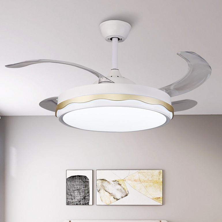 White Phnom Penh simple modern living room fan light