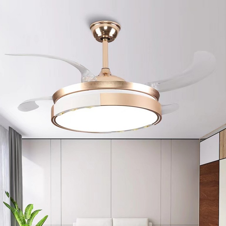 Gold simple style home decoration suction ceiling fan light