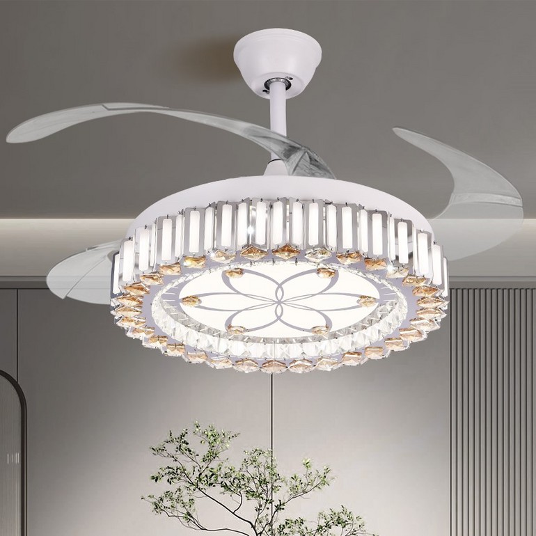 Luxury Atmosphere Invisible Fan Leaf Living Room Fan Light