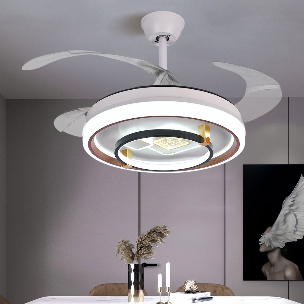 Delicate and luxuriant light luxury living room wind suction ceiling fan light