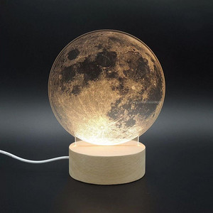 Moon Acrylic Inner Carved Lamp Board Table Lamp