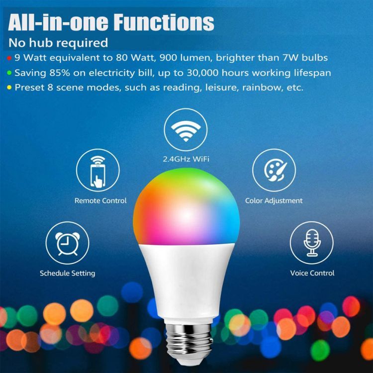 Tuya Smart Phone Control Colored Light Bulb