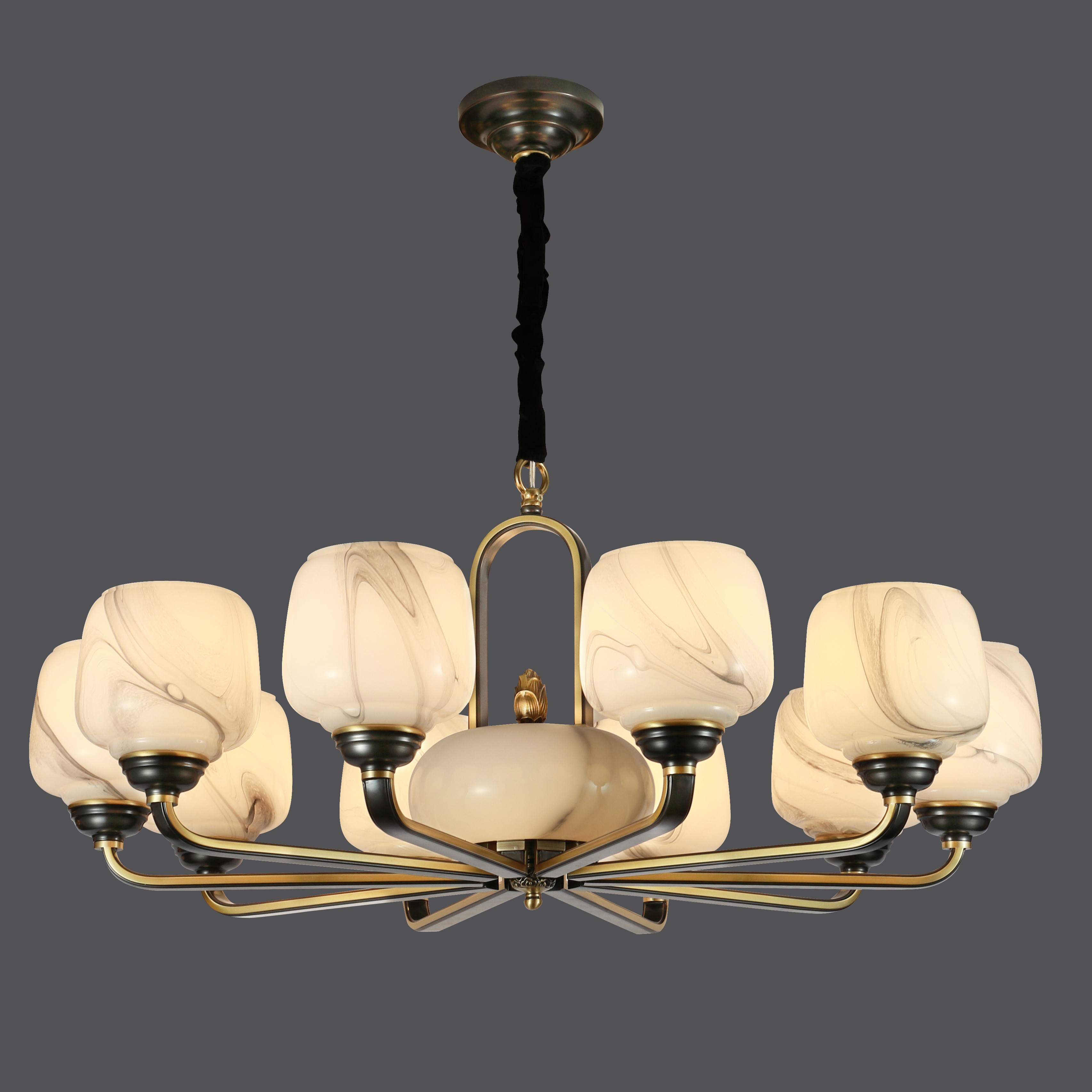 Duplex Chinese style all copper marble chandelier