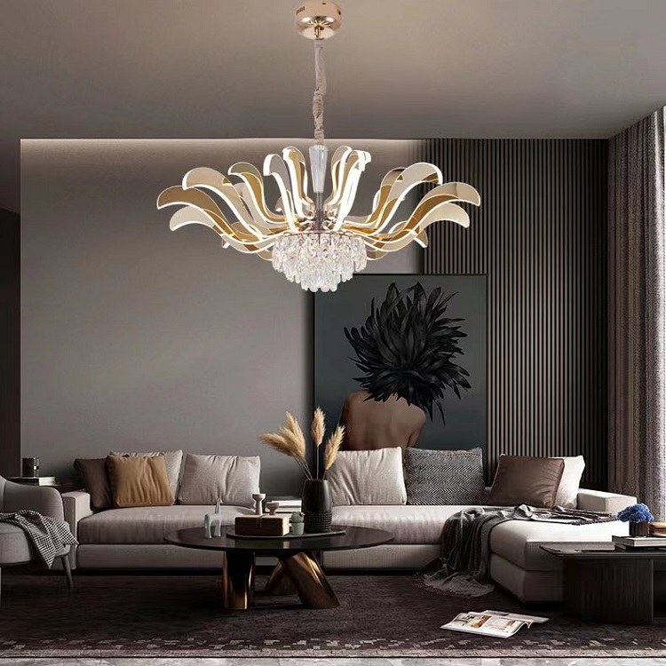 Petal-shaped modern high-end crystal chandelier