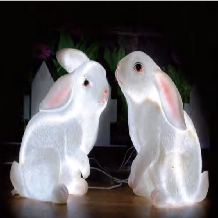 Cute rabbit decorative landscape lamp