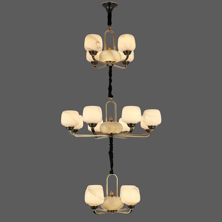 Modern new Chinese light luxury full copper chandelier