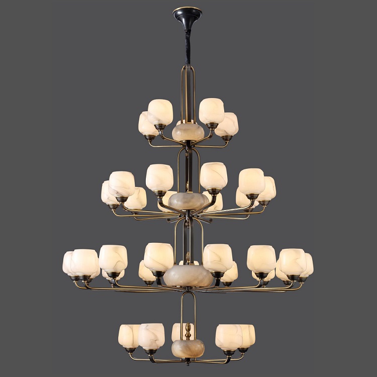 New Chinese retro high-grade full copper chandelier