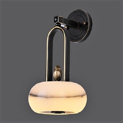 New Chinese minimalist full copper jade wall lamp