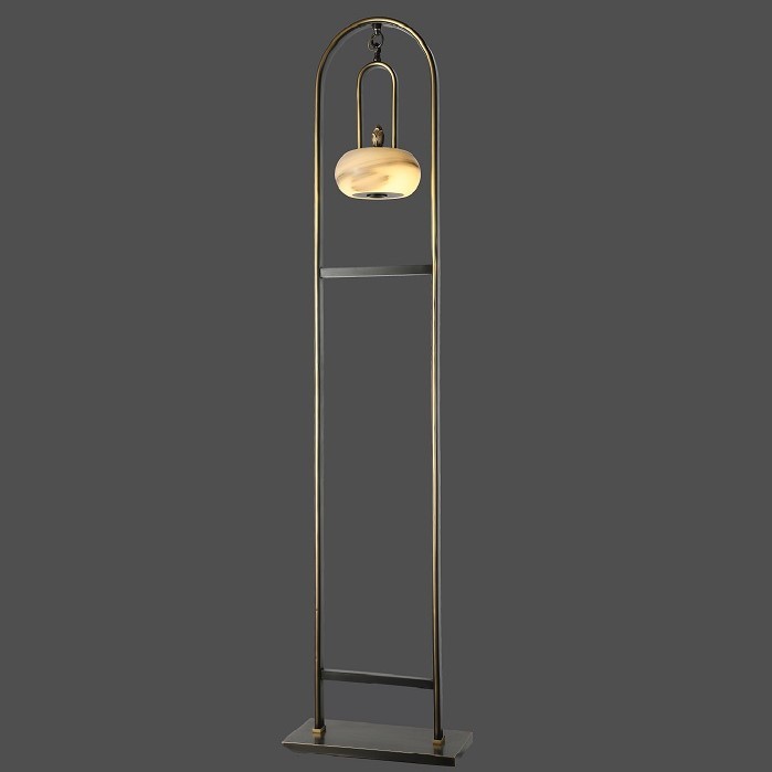 New Chinese Zen-style full copper floor lamp