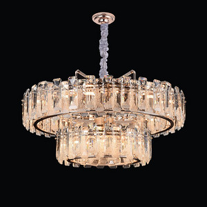 Simple light luxury double layer crystal chandelier