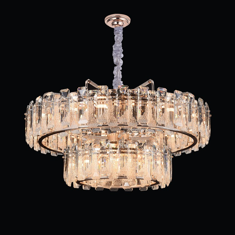 Simple light luxury double layer crystal chandelier