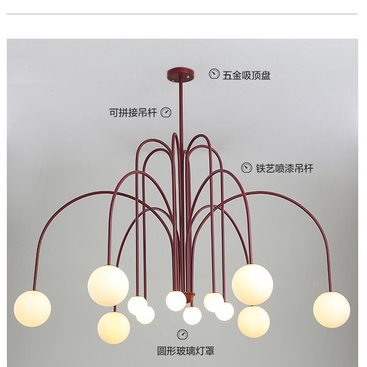 Warm Rainbow Glass Ball Chandelier