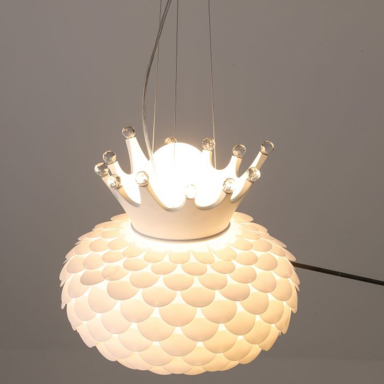 Household Warm Crown Fish Scale Pendant Lamp