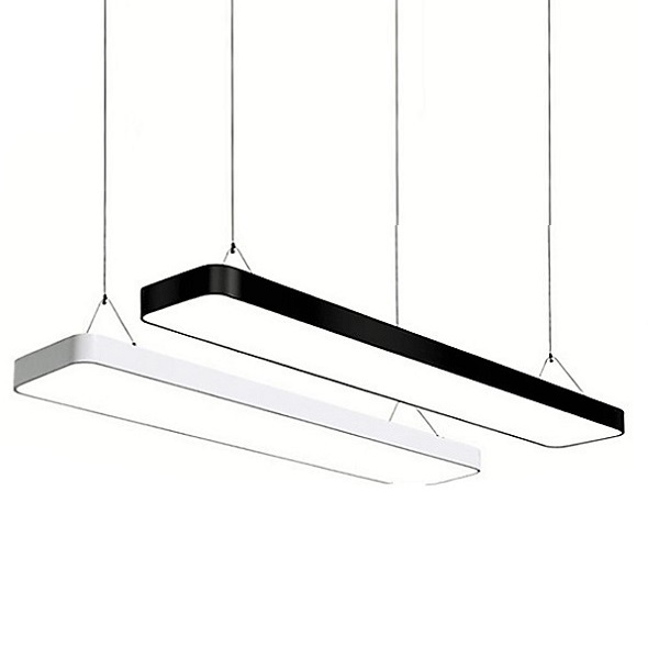 Simple LED square pass pendant line long strip chandelier