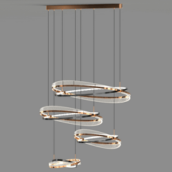 Chandelier Modern Simple and Luxury Circular Rotating Staircase