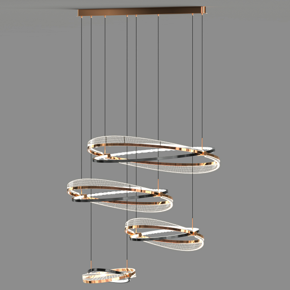 Chandelier Modern Simple and Luxury Circular Rotating Staircase