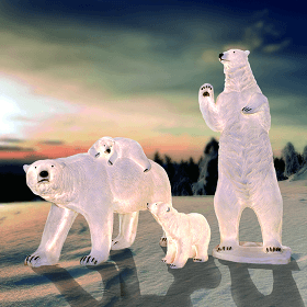 Polar bear family shaped landscape lamp