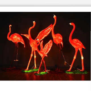 Flamingo-shaped landscape lamp