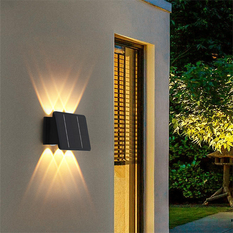 External wall three head up and down luminous outdoor wall light