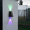 Exterior outdoor hotel garden colored light wall lamp