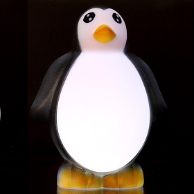 Luminous penguin monochrome black and white cute landscape light