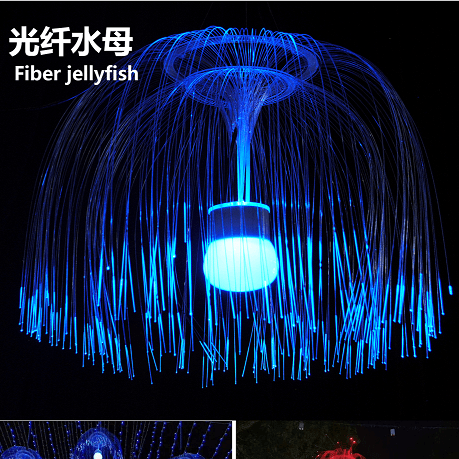 Fiber optic jellyfish monochrome hanging 6W landscape light