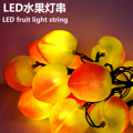 LED fruit peach apple peach orange string light