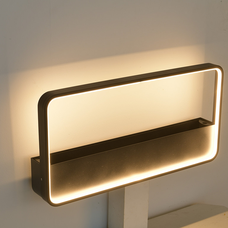 Minimalist modern rectangular narrow-sided potted outdoor wall lamp