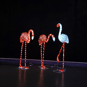 Raising head, lower head, shrink head, paint drip, Flamingo landscape light