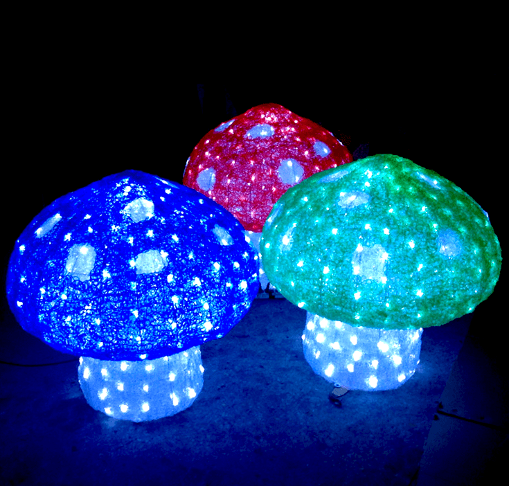 Large, medium, small, high, multiple sizes and styles of adhesive mushroom landscape light