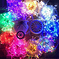 Tree Street View Decoration Bubble Shell Glue Filled Sky Star string Lamp 