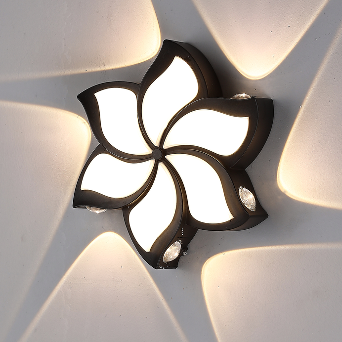 2310/6 petal shaped multi sided luminous outdoor wall lamp